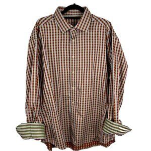 Robert Graham Red, Green & Blue Checkered Shirt Mens Size 3XL
